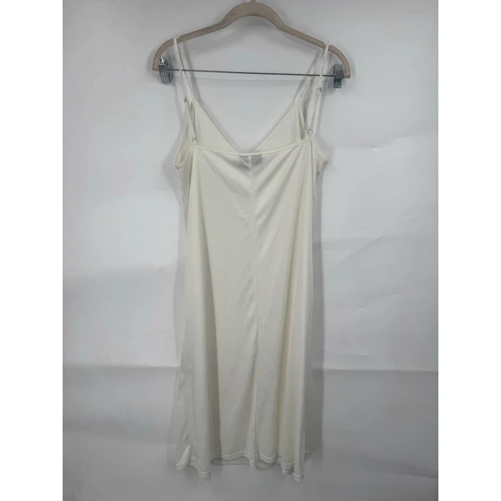 VICI‎ Slip Dress Women M Ivory Satin Midi Minimalist Coastal Fairycore Boho